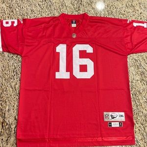 2XL Red Reebok 49ers Joe Montana jersey